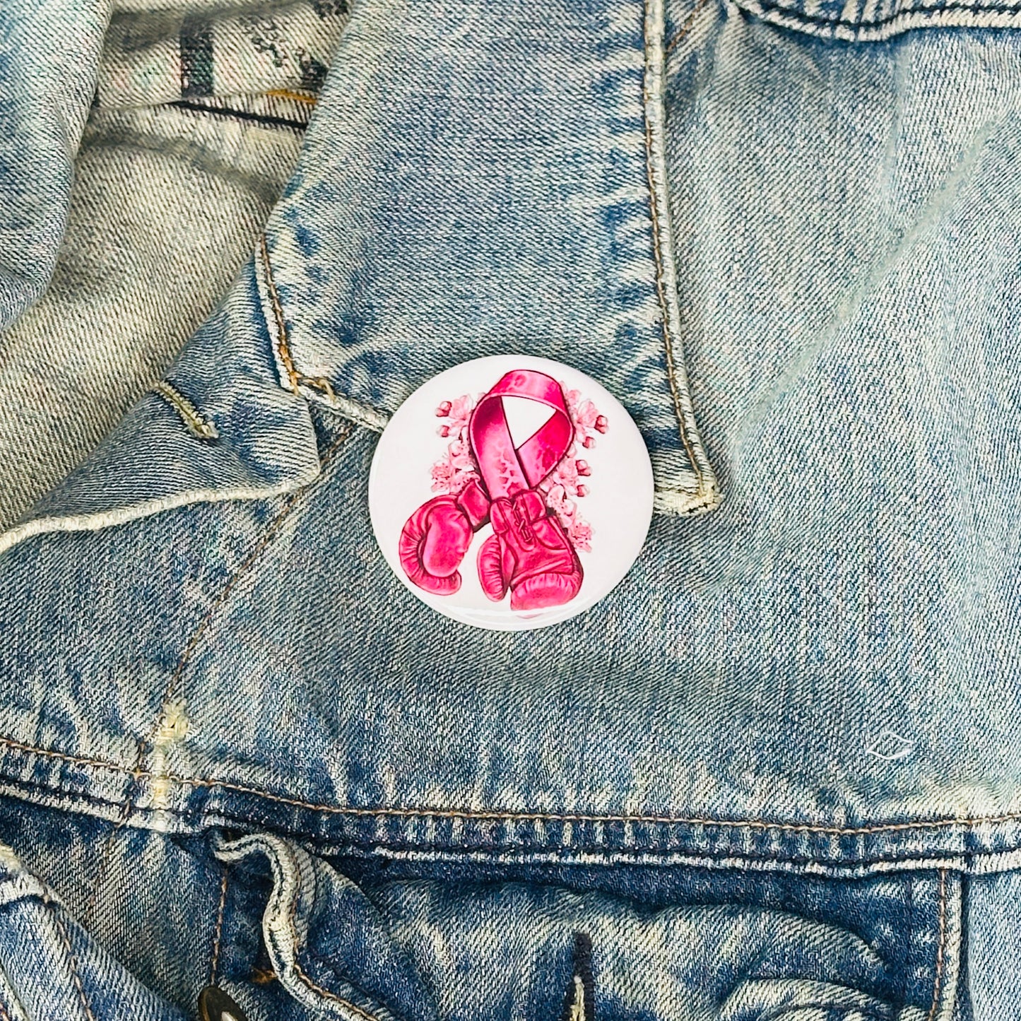 Bouton Pinback de soutien à la sensibilisation au cancer du sein