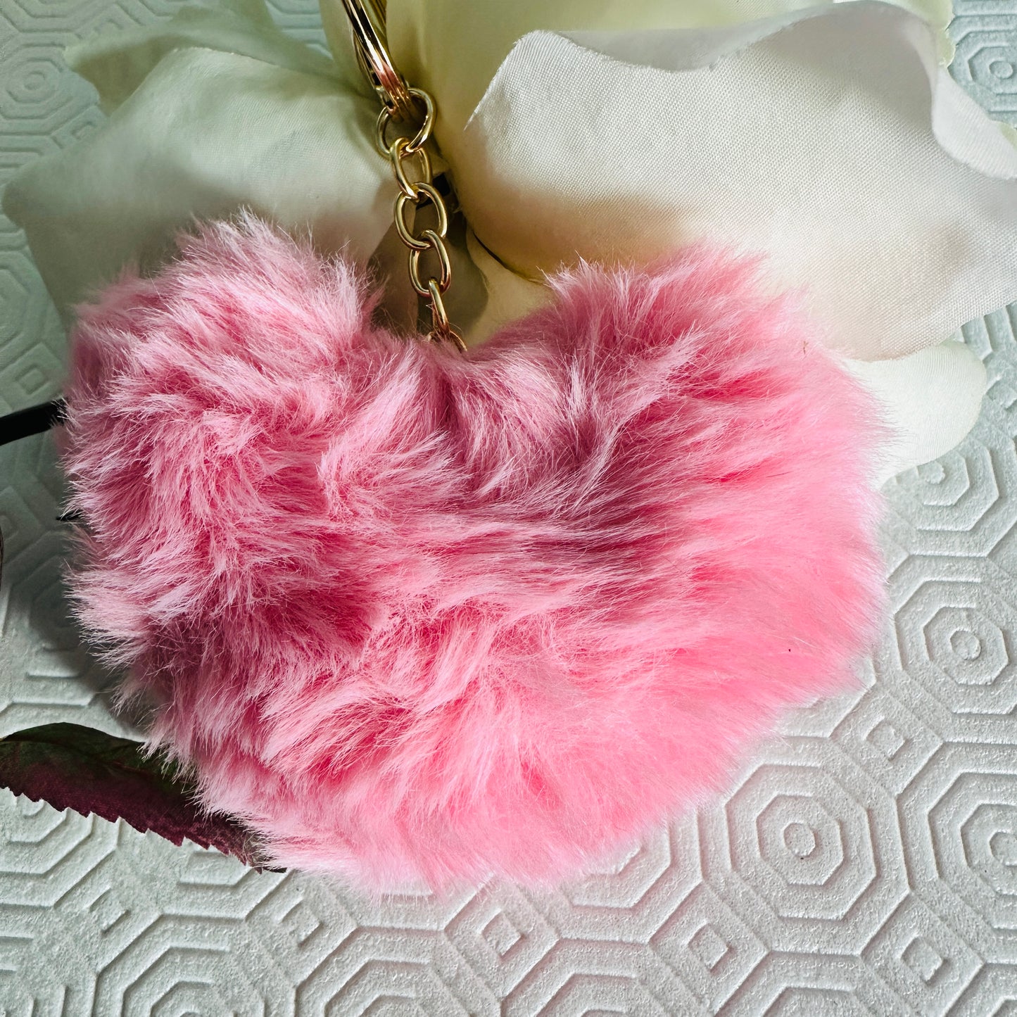 Plush Heart Shaped Keychains