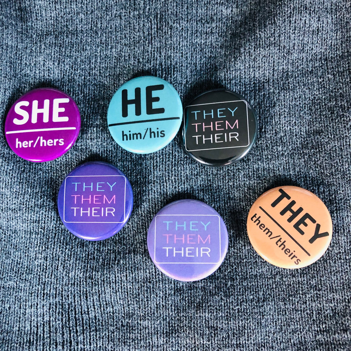 Boutons Pinback triple pronom