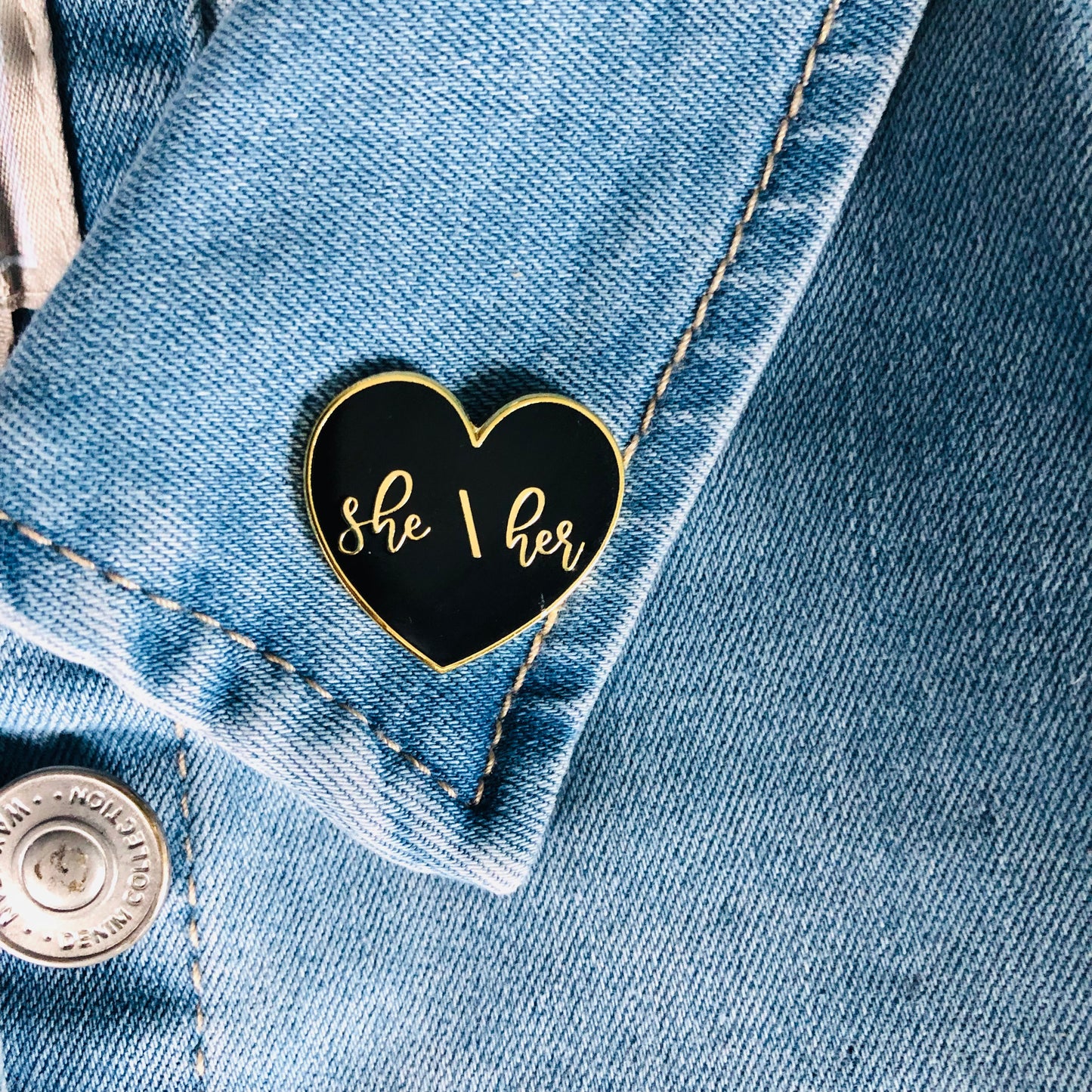 She/Her She/They Pronoun Lapel Pin