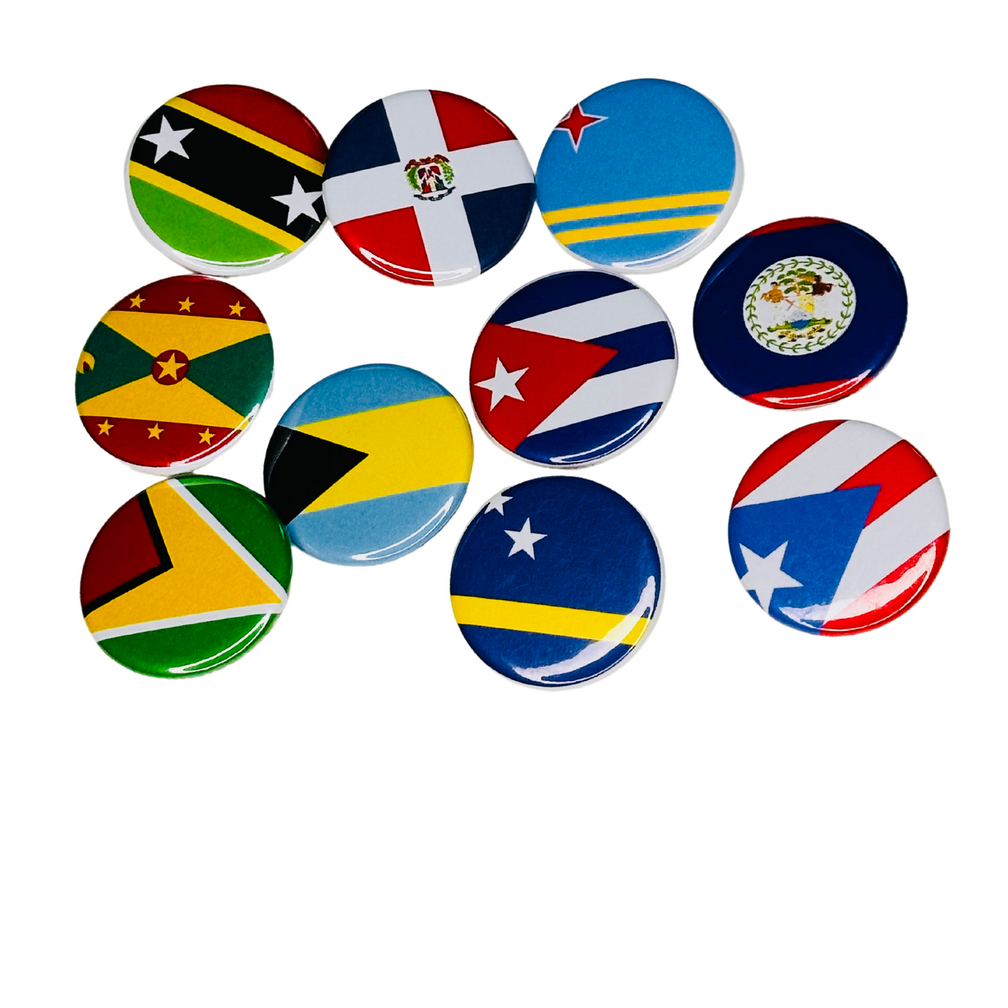 Bouton Pinback des drapeaux du monde des Antilles des Caraïbes