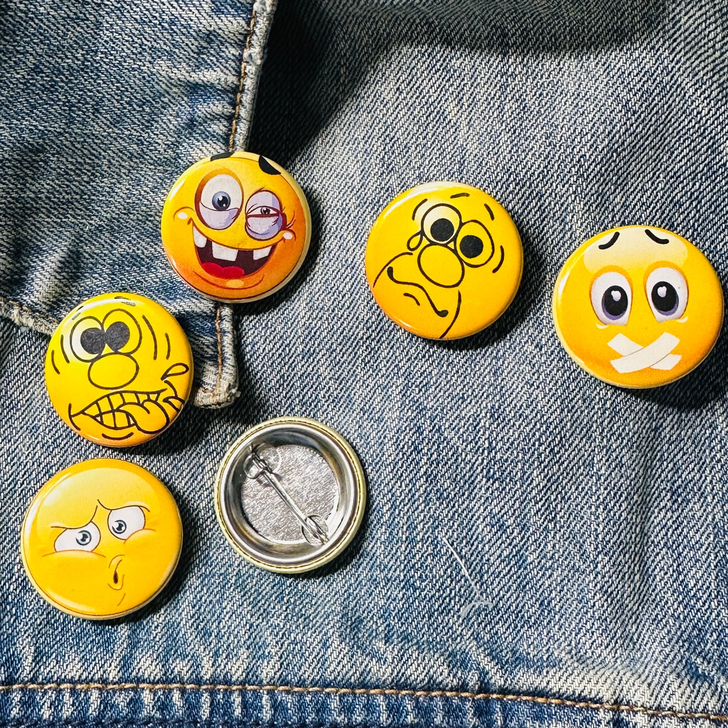 Emoji Smiley Face Pinback Button