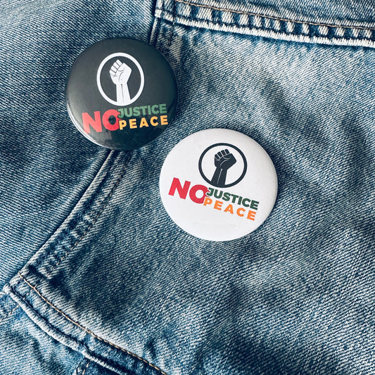 No Justice No Peace Pinback Button