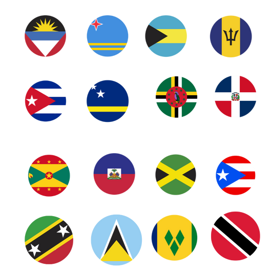 Bouton Pinback des drapeaux du monde des Antilles des Caraïbes