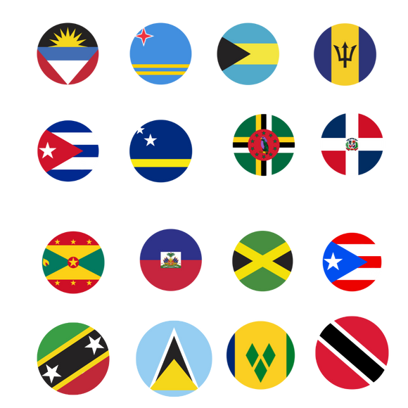 Caribbean West Indies World Flags Pinback Button