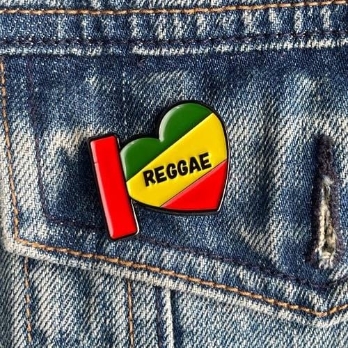 I Love Reggae Lapel Pin