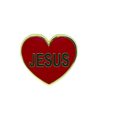 Red Heart Jesus Lapel Pin
