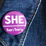 Triple Pronoun Pinback Buttons