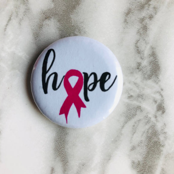 Breast Cancer Awareness Pink Ribbon Pinback Button
