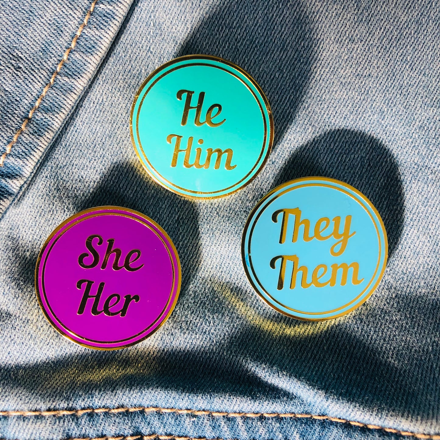 She/Her He/Him They/Them Pronun Lapel Pins