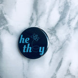 She/They He/They Pronoun Pinback Button